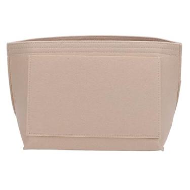 Imagem de QANYEGN Inserção de organizador de bolsa, organizador de bolsa de feltro de grande capacidade, organizador de inserção de saco de feltro suavizado para categorizar itens (Brown)