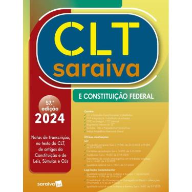 Imagem de Clt Saraiva E Constituicao Federal - 57ª Ed