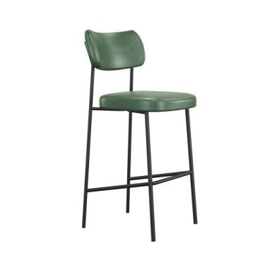 Imagem de Banqueta Alta Stela Área Gourmet material sintético Verde - Belliv Dec