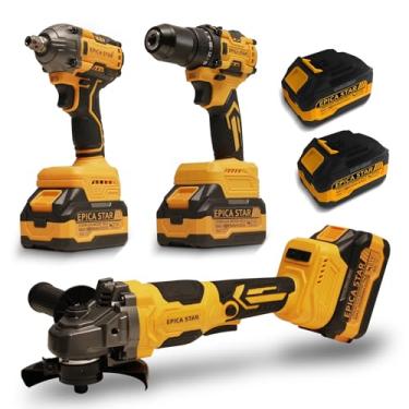 Imagem de Parafusadeira Furadeira e Parafusadeira Chave de Impacto Esmerilhadeira Lixadeira 21v Kit de Ferramentas Completa 3 em 1 Kit Multiferramenta 2 Bateria