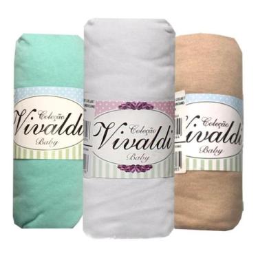 Imagem de Kit 3 Lençol de Berço Americano 130x70 cm 100% Algodão coleção Vivaldi