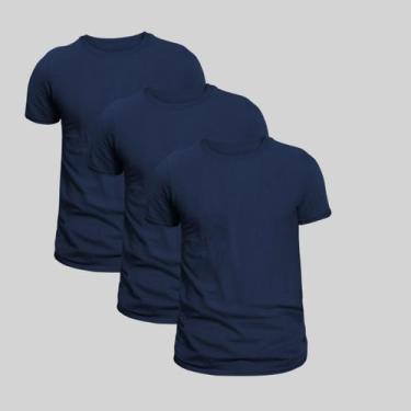 Imagem de Kit 3 Camisas Camisetas Básicas Lisas Manga Curta 100% Algodão Casual 