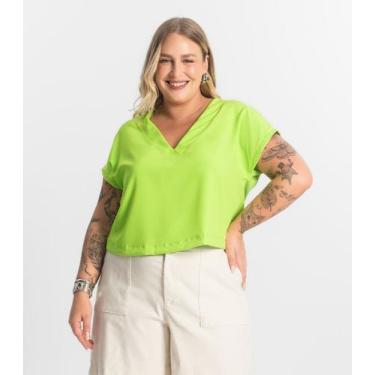 Imagem de Blusa Manga Morcego Plus Size Secret Glam Verde, Plus G4, Verde