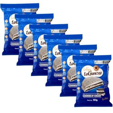 Imagem de Kit 6 Alfajor La Fajor 50g Recheado C/Pasta De Amendoim Cookies Cream Whey - La Ganexa