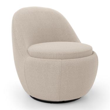 Imagem de Poltrona Orgânica Living Memphis Base Giratória Bouclê Bege - Desk Design