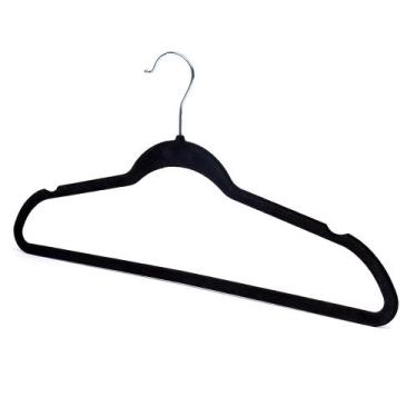 Imagem de Kit 10 Cabides de Veludo Slim Ultrafino com Acabamento Antideslizante 