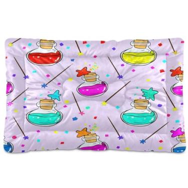 Imagem de Wassud Magic Potion Tapete lavável para animais de estimação para cães e gatos, almofada de cama de viagem antiderrapante, almofada de canil para ambientes internos e externos, 91 x 61 cm
