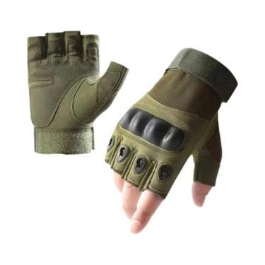 Imagem de Luvas Táticas Para Atividades Ao Ar Livre, Meio Dedo, Resistentes Ao D