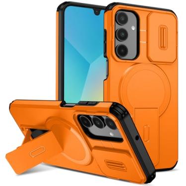 Imagem de Starhemei Capa para Galaxy A16 5G, com capa protetora para câmera e suporte, capa de telefone de camada dupla com absorção de choque compatível com Samsung Galaxy A16 5G (laranja)