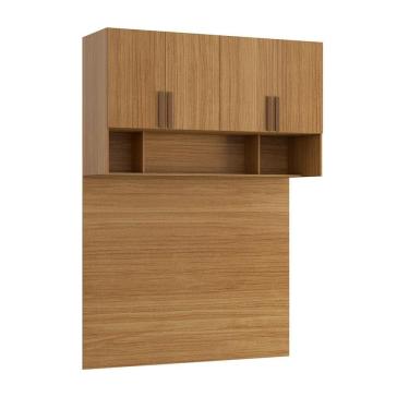 Imagem de Guarda-Roupa Modulado Aéreo com Cabeceira Altezza Trend 4 Portas Freijó 170 cm