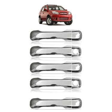 Imagem de Kit Aplique Cromado Capa Maçanetas + Traseira Ecosport 2011