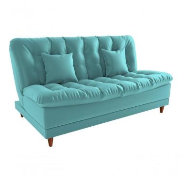 Imagem de Sofá Cama Duda Veludo Verde Menta Sala Premium Original 3 Lugares