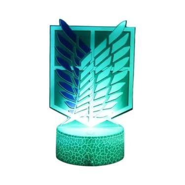 Imagem de Luz Noturna LED 3D RGB16 Cores Attack on Titan Com Controle Remoto, Lu