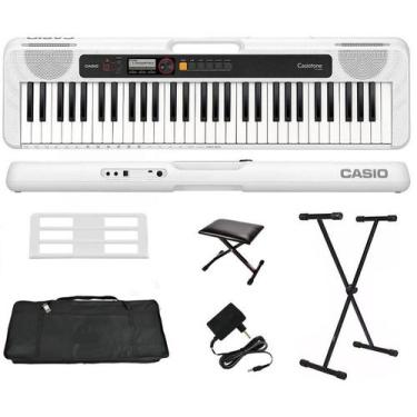 Imagem de Teclado Casio CT-S200 61 Teclas Branco + Suporte + Capa + Banco