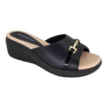Imagem de Sandália Piccadilly Stretch Soft Pontilhado 540411 Feminino, Preto, 36