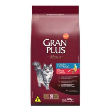 Imagem de Alimento Gran Plus Menu Castrados para gato adulto sabor car - Congrat