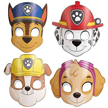 Imagem de Máscaras de papel sortidas da Patrulha Canina (pacote com 8) – brindes de festa duráveis e divertidos e presentes para crianças, ótimas para festas e eventos temáticos – Tamanho único