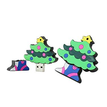 Imagem de 128 GB Forma da árvore de Natal unidade flash USB memória USB 2.0 memória flash unidade de disco disco de U disco de penas unidade de memória USB disco USB de memória disco externo com corrente (verde)