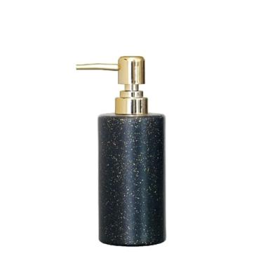 Imagem de dispenser Dispensador de sabão Dispensador de sabão de vidro, bomba de sabão, dispensador de loção, dispensador de sabonete para as mãos recarregável garrafa(Black,6.7x18.5cm)