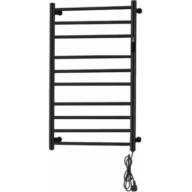 Imagem de Toalheiro Térmico Grande Redondo Preto Bivolt com Timer Embutido - Kzi (Fio Lado Direito, Grande)