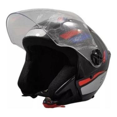 Imagem de Capacete Moto Aberto Ebf Spark Jet Sting Preto, PRATA, 60