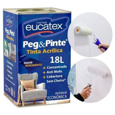 Imagem de Tinta Acrílica Peg & Pinte Eucatex 18L Branco Alta Qualidade