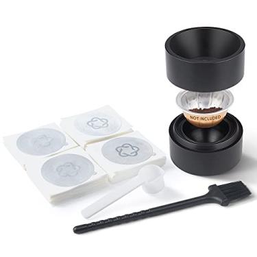 Imagem de BENFUCHEN Kit de vedações de folha de alumínio, kit de cápsulas Vertuo reutilizável para cápsulas VertuoLine reutilizarem cápsulas de vertuolina Nespresso recarregáveis, kit de vedação + 100 peças de tampas de lacre de alumínio + colher + escova