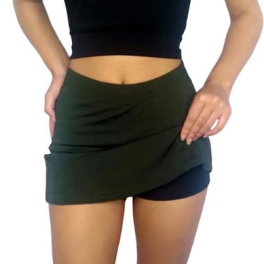 Imagem de Short Saia Feminino Soltinho Elástico Liso Suplex Pp ao Plus Size - Se