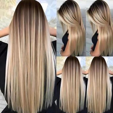 Imagem de Genérico KIT COM 2 Aplique Tic Tac Orgânico Longo Idêntico Ao Humano, Loiro, Extensões De Cabelo, Mega Aplicação, Alongamento