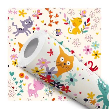 Imagem de Papel Parede Adesivo Gatinho Fofo Quarto Infantil 10m - Signmaq, 10 Me