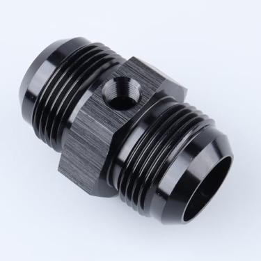 Imagem de AC PERFORMANCE Adaptador de encaixe de alumínio anodizado preto -16 AN macho para AN16 1-5/16x12 acoplador de união de alargador macho com calibre Npt de 1/20.3 cm / porta lateral de pressão do