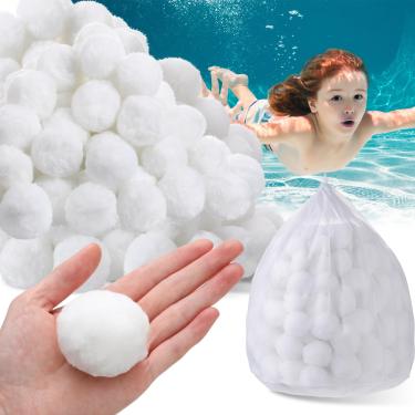 Imagem de Zubebe Bolas de mídia de filtro de piscina de 5,6 kg, meios filtrantes de fibra para piscina, filtros de areia e centro de banho, banheiras, spas, aquário, sujeira de limpeza (branco)
