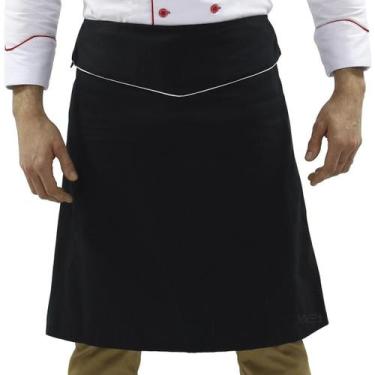 Imagem de Avental Chef de cozinha Confeiteiro Preto/Branco - Wp Confecções, Pret