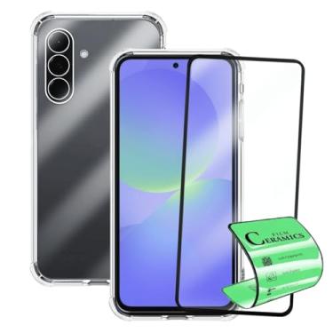 Imagem de Kit Proteção Compatível Celular Samsung Galaxy A36 5G, Capa Anti Impacto Transparente + Película Cerâmica 9D