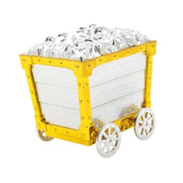 Imagem de Ｂｅｓｇａ Minere Ornament Party Supplies Decoração de casa delicada e de decoração de mesa brinquedo de carrinho de minas, adereços de fotos para a festa da, Ouro Prata