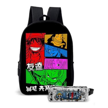 Imagem de Kit Mochila Infantil com Estojo Estampa Série Pirata Chapéu de Palha A