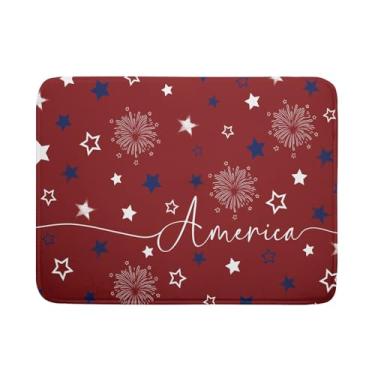 Imagem de Giwawa Tapete de secagem de pratos 46 x 61 cm Patriotic Usa Stars America Firework Escorredor de pratos, Dia da Independência, absorvente de microfibra para decoração grande