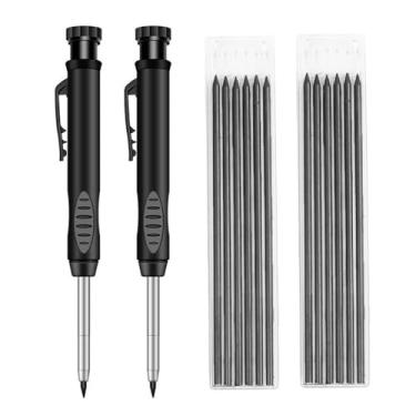 Imagem de Shmziy Lápis mecânicos de carpinteiro, lápis de construção, marcenaria com furo profundo para marcação, rabisco, desenho (preto)