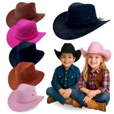 Imagem de Chapéu Country Infantil Criança Cowboy Festa Junina Rodeio Menino Menina Unissex Peão Boiadeira Camurça Premium MONOLO (Preto)