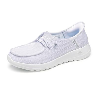 Imagem de Skechers Skechers Tênis feminino sem cadarço Go Walk Joy Moc Toe Casual, Branco/Prata, 38