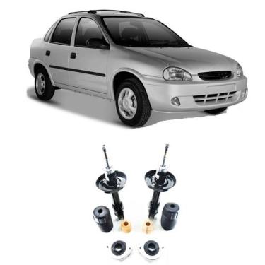Imagem de Amortecedor + Kit Batente Dianteiro Corsa 1994 Até 2002 1,0 1,4 1,6 1,