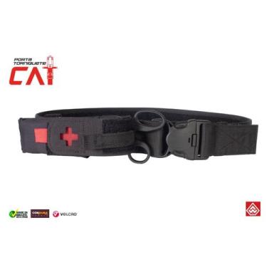 Imagem de Porta Torniquete Cat 02 com tiras autocolantes Warfare, Preto