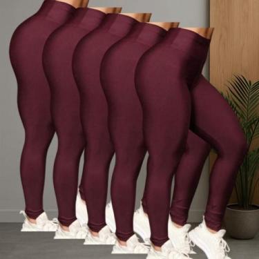 Imagem de Kit 5 Calças Legging Feminina Suplex Academia Cintura Alta - Blanco St