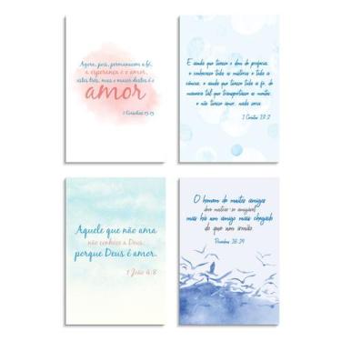 Imagem de Placas Decorativas Frases Bíblicas Religiosas 20x30cm Kit4u - Quartinh