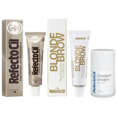 Imagem de Kit 2 Tinturas Refectocil Castanho Claro + Blonde Brow + Oxidante Crem