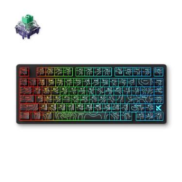 Imagem de MCHOSE Teclado Jet 75 Rapid Trigger 75%, teclado topográfico preto efeito Hall, teclados mecânicos personalizados RGB com fio com interruptor magnético, teclas PBT, branco