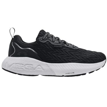 Imagem de Under Armour HOVR Mega 3 Clone Tênis de corrida feminino, Preto/Branco/Metálico Metálico, 38