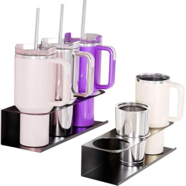 Imagem de Organizador de copos para copos Stanley, Simple Modern, Owala e Soufull de 1,18 ml. Pacote com 2 suportes para copos grandes. Organizador de copos com 3 compartimentos para café, cozinha e escritório