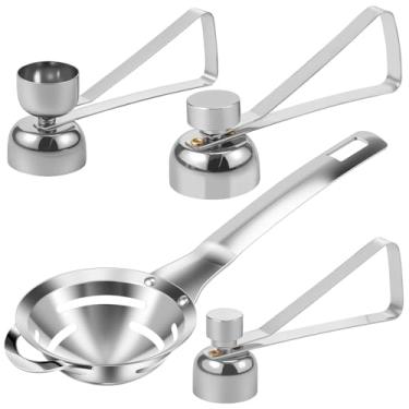 Imagem de LCZNXJJY Abridor de casca de ovo, cortador de topo de ovo, separador de biscoito de ovo de aço inoxidável, separador de ovo portátil, ferramenta de cortador de casca de ovo, utensílios de cozinha de