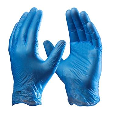Imagem de Caixa de Luva de Vinil Descartavel Sem Amido, Contém 100 Luvas Ambidestra, Tamanho Extra Grande, Cor Azul, Danny.